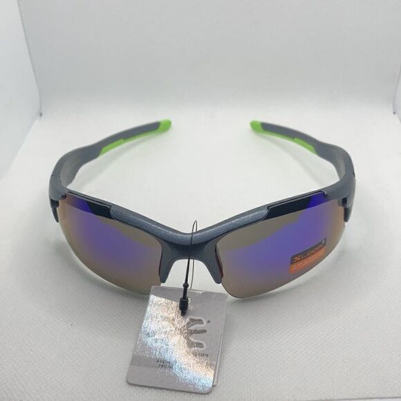 X-Loop Mens Wrap Around Semi Rimless Mirrored Lens - Picture 2 of 4